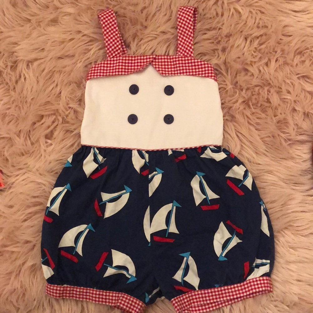 Kelly’s kids size 5-6 nautical romper